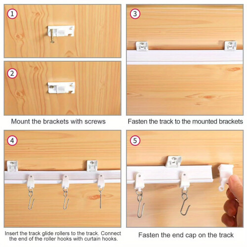 Flexible Bendable Ceiling Curtain Track U Shape Rail System for Room Divider Easy Ceiling Installation White 2