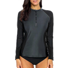 Maglietta da bagno a maniche lunghe da donna con protezione UV, ideale per costumi da bagno e altri indumenti.