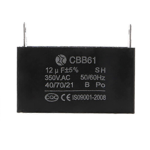 Μαύρη γεννήτρια πυκνωτή 12uF γεννήτρια CBB61 12uF 50/60Hz 350VAC κινητήρας ανεμιστήρα