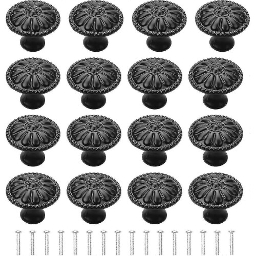 16pcs Black Cabinet Door Handle, Round Drawer Knobs, Single Hole Cupboard Handle new