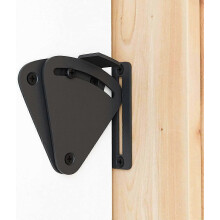 Cerradura de pestillo grande para puerta de granero, color negro, compatible con puertas corredizas y puertas de garaje empotradas.