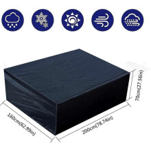 Protective Garden Furniture Cover - Waterproof Rectangular Garden Furniture Cover - compatible with Table Furniture (200x160x70cm/ 63x70.8x27.5 in)