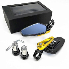 Qx Motorcycle Accessories 7/8" 22mm Bar End Achterspiegels Blauw Glas, compatibel met KTM Duke 390 790 Exc Excf 125 200 250
