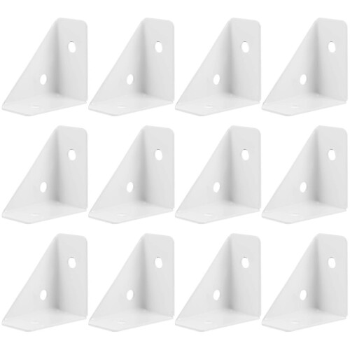 12 équerres de fixation d'angle pour table et meuble