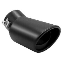 Auspuffrohr, 63 mm, Edelstahl, gebogen, Schalldämpferendrohr, schwarz