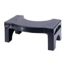 Schwarzer, faltbarer Toilettenhocker, teilbarer Tritthocker, Sitzhocker, Fußhocker für Badezimmer-Toiletten