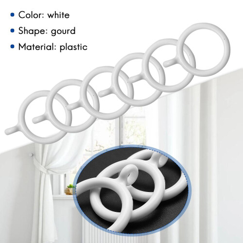 20X White 25Mm Inner Plastic Curtain Rings 2