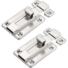 Door Bolts Locks, 2 Pieces Stainless Steel Slide Locks, Small Sliding Latch Locks with Screws compatible with Shed Gate Cabinet Internal Door, 3 inch