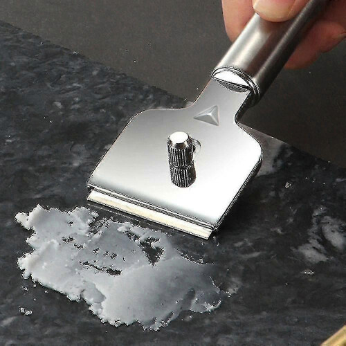 Multifunctional Glass Ceramic Hob Scraper Cleaning Tool With Blade Kitchen Tool1pcs-silver Niuniu 2