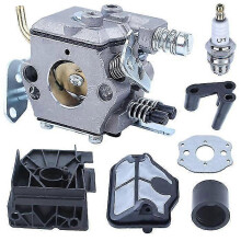 Carburetor Adapter Kit With Air Filter compatible with Husqvarna 136 142 141 137 41 36 Chainsaw compatible with Walbro Wt-834 Wt-657 Wt-529