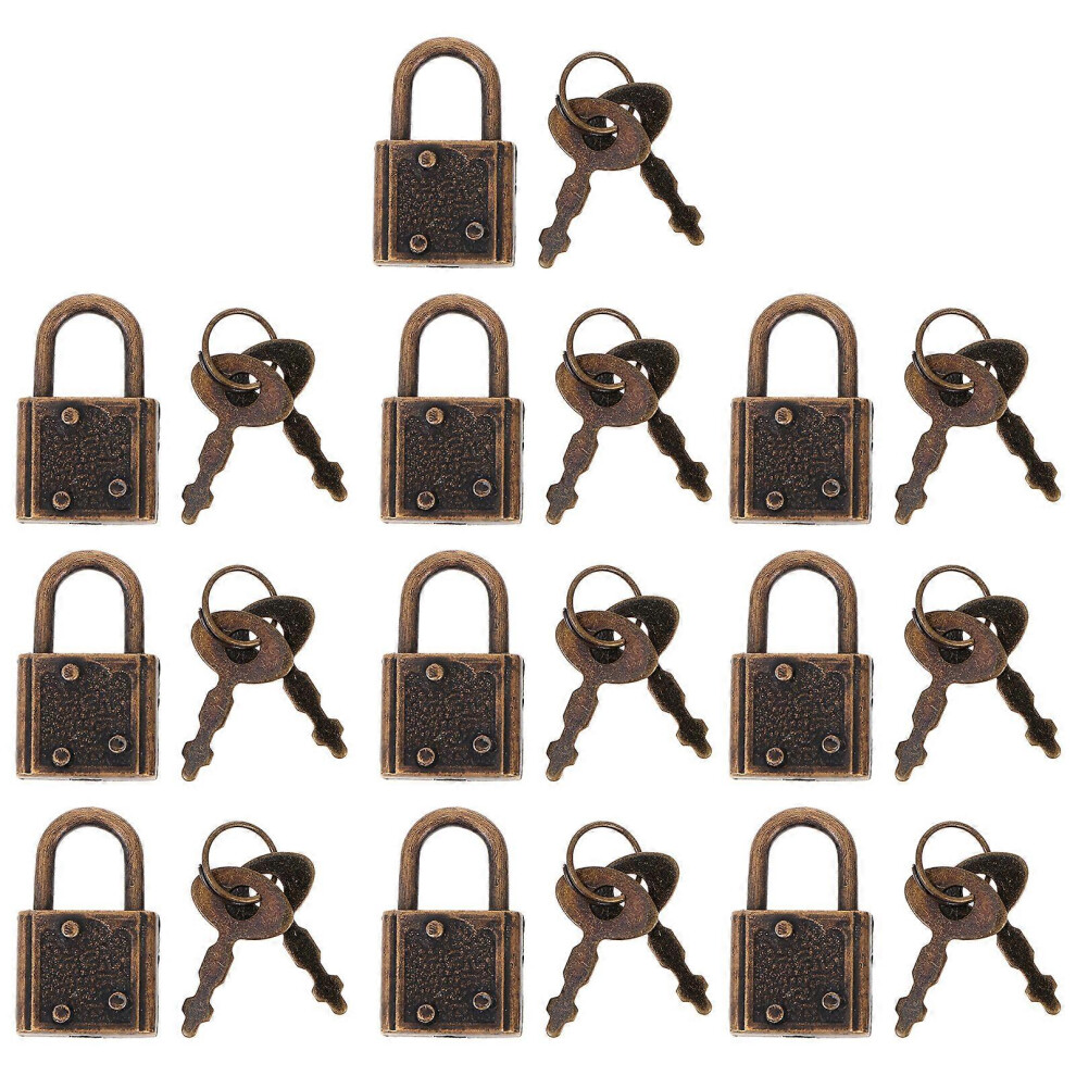 10Pcs Mini Multifunctional Padlock Luggage Hanging Locks Retro Suitcase Locks 3266207443546