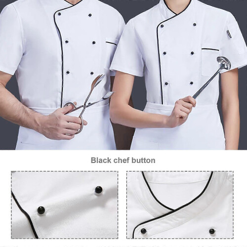 100 boutons ronds noirs pour veste de chef - Accessoires de rechange 1