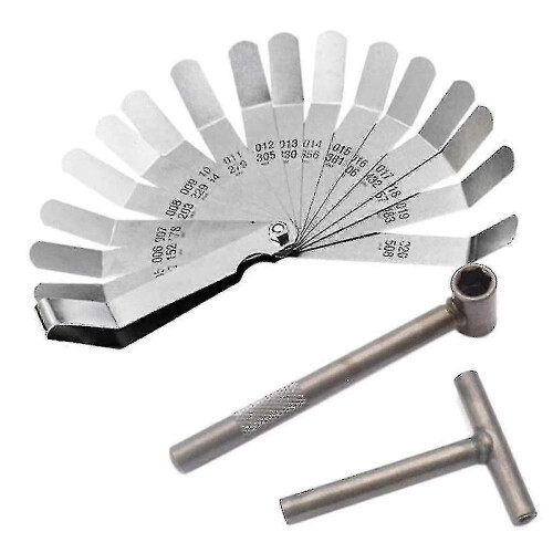 3 Pcs Engine Valve Screw Adjusting Spanner Tool Valve Clearance Adjustment Tools + Feeler Gauge 0.0