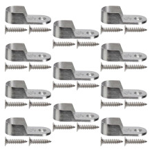 30Pcs Oval Closet Rod End Supports Furniture Accessories Wardrobe Tube Support Bracket Clothes Hanging Rod Holder (10Pcs Support and 20Pcs Screws)