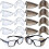 8 pares de óculos de segurança com proteção lateral, transparentes e flexíveis. 1