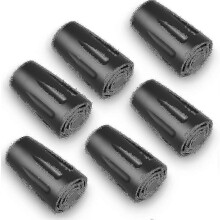 Tapones para bastones de senderismo, paquete de 6 unidades, de goma. Fundas de repuesto para bastones de senderismo y trekking.