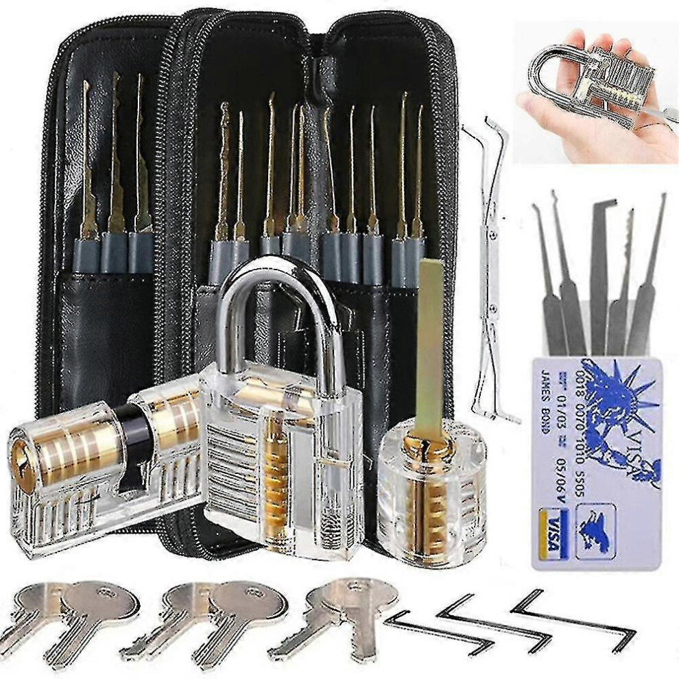Locksmith Training Lock Set 30Pcs Transparent Lock Compatible With Lockpick Practice Compatible With Beginner 3031654182672