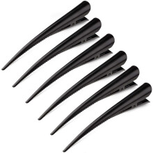 Large Long Alligator Hair Clips compatible with Styling Salon Sectioning,5 Inch Rust-proof Durable Non-slip Duckbill Metal Clips (6 Pack) Black