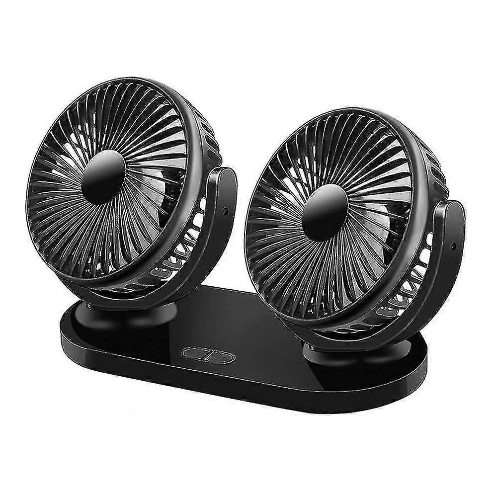 Car Fan, Quiet Usb Fan, 12V Double Head Fan, Mini Fan, 360 Rotation With 3 Speeds 3581749382376