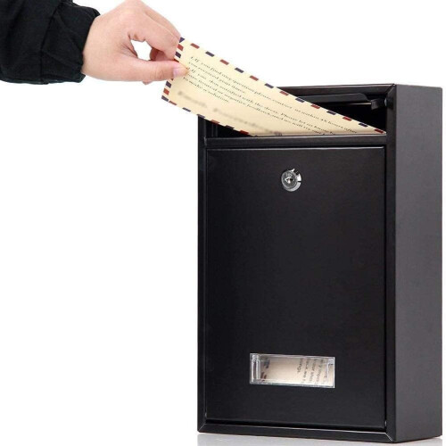 Outdoor Wall Mounted Mailbox with Secure Locking System, Weatherproof Metal Post Box with Key, Large Capacity 1