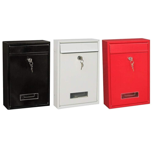 Outdoor Wall Mounted Mailbox with Secure Locking System, Weatherproof Metal Post Box with Key, Large Capacity 2