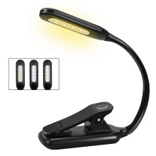 Book Light, Rechargeable Reading Light, 9 LED Book Light compatible with Reading in Bed with 3 Brightness, Easy Clip on Reading Lamp