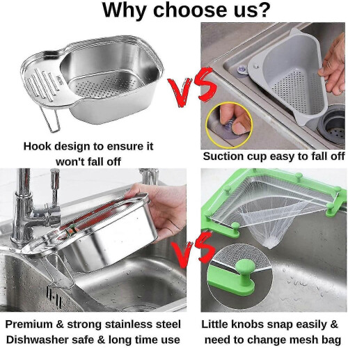 Stainless Steel Sink Strainer Basket compatible with Kitchen 2