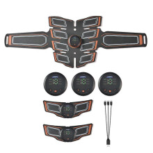 EMS buikspierstimulator trainer met 3 controllers, USB oplaadbaar, TENS-pulsmassage, fitnessapparaat voor gewichtsverlies en afslanken.