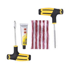 Vacuum Tyre Repair Kit Tire Repair Tool Set Puncture Tire Rasp Tyre Repair Strip Fast Glue Auto Mechanic compatible with Bike Car Truck Motorbike