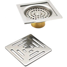 Square Smell Proof Shower Drain, Stainless Steel Floor Drain with Strainer Mesh compatible with Bathroom Garden (100mm x 100mm)