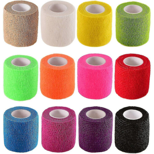 12 pezzi di bende adesive elastiche autoadesive compatibili con sport e polsi