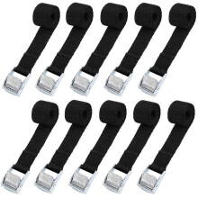 Set van 10 sjorbanden - Maximale belasting 500 kg - Motorfiets-/auto-/fietsdrager - Zwart