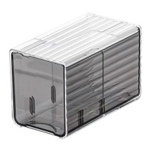 Scatola organizer da parete per dischetti e bastoncini di cotone, contenitore per cosmetici in plastica senza fori con cassetto B
