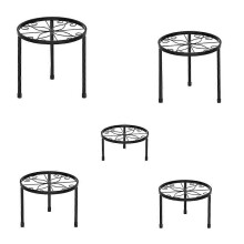 Set van 5 metalen plantenstandaards, geschikt voor binnen en buiten, roestvrije ijzeren bloempotstandaard voor huis, terras en tuin.