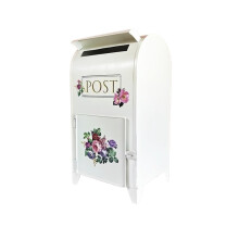 Wall Mounted Mailbox with Secure Lock, Weather Resistant White Iron Post Box for Home Outdoors