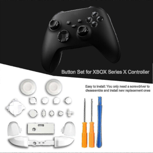 Replacement Kit compatible with Xbox Series X Controller Lb Rb Bumpers Trigger Buttons Guide Button With Screwdriver 2