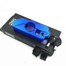 (Blue) Universal Motorcycle Handle Throttle Grip Security Lock with 2 Keys to Secure a Bike, Scooter, Moped or ATV