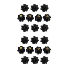 20 stuks M6 binnenschroefdraadknoppen M6 x 32 mm binnenschroefdraad stervormige kop klemknop zwart