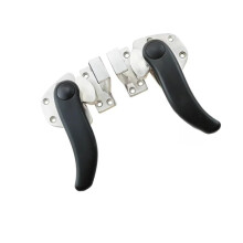 Stainless Steel Door Handle Lock Heavy Duty Low Profile Left Hand Rotary Gate Lock S Shaped Design