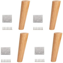 4 * Solid Wood Furniture Legs, Sofa Legs - Oblique Legs Load 650 Kg, Bed Legs