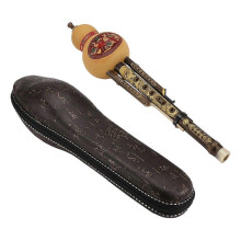Handgemaakte bamboe fluit (C-matje) met koffer, geschikt voor beginnende muziekliefhebbers.