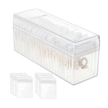 Schmuckkästchen aus Acryl mit 20 tragbaren Anlaufschutzbeuteln, ideal für Reisen