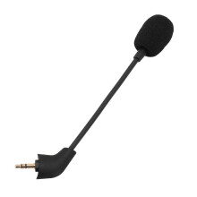 Microfone flexível com plugue de 3,5 mm, omnidirecional e destacável, ideal para jogos e compatível com o headset com fio HyperX Cloud.