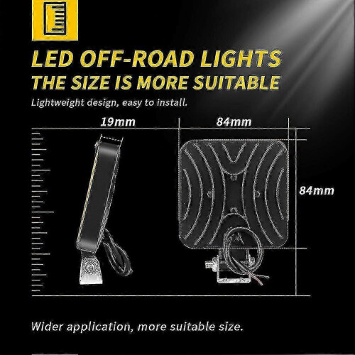 Φως εργασίας Off Road 6500k IP65 αδιάβροχο 12V αυτοκινήτου/φορτηγού Universal 48W τετράγωνο LED 2