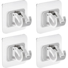 Adhesive Curtain Rod Bracket No Drill Drapery Hook Holder Fixing Rod Holder Curtain Pole Wall Bracket Towel Rod Hook Home Bathroom Kitchen Hotel Towel