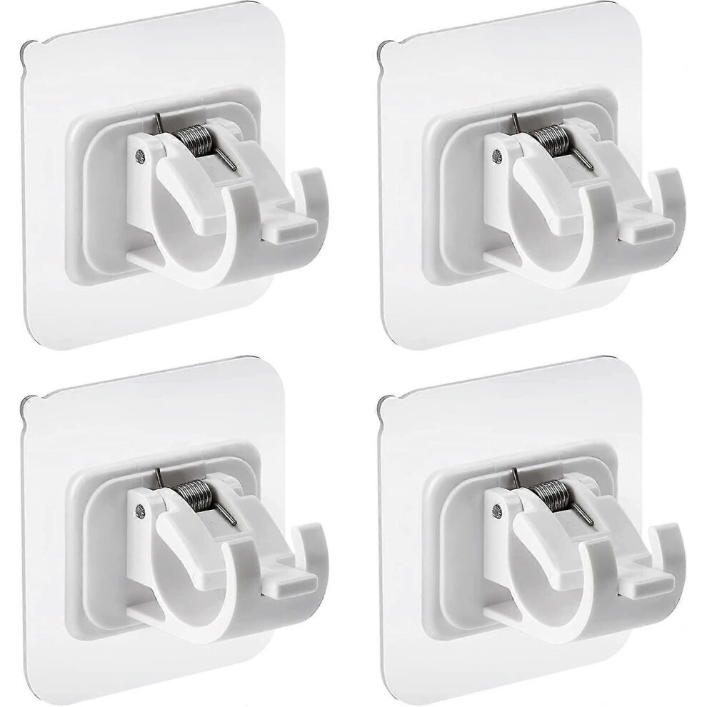 Adhesive Curtain Rod Bracket No Drill Drapery Hook Holder Fixing Rod Holder Curtain Pole Wall Bracket Towel Rod Hook Home Bathroom Kitchen Hotel Towel 3387180058500