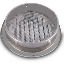 Stainless Steel Wall Vent Pipe Hood Metal Cover Air Outlet Round Louver Exhaust Grille (silver) (1pcs)
