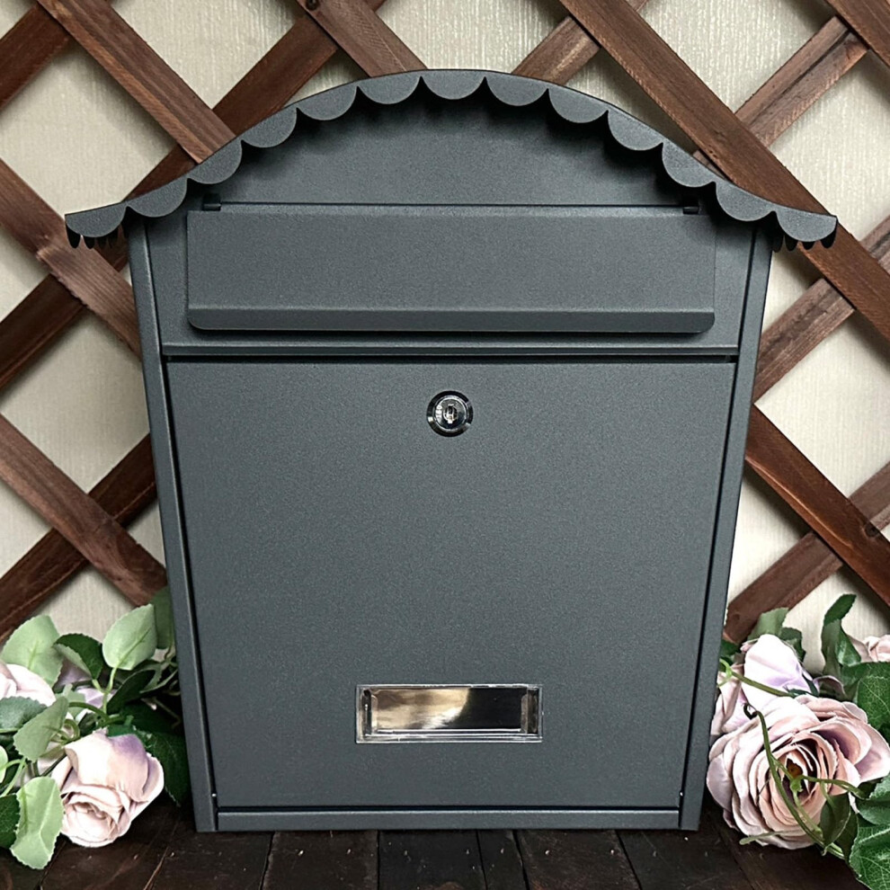 Wall Mount Mailbox With Lock, Weatherproof Large Capacity Galvanized Steel Mailbox For Outdoor Use, Black 14.5X4x14 In 9771547994947
