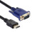 Cable de vídeo HDMI macho a VGA macho de 15 pines, 1,8 m (negro) 1
