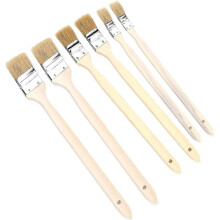 Radiator Brush, 6pcs Flat Brush Angled Head Super Quality Hog Bristle Brush Flat Brushes With Wooden Handle 25-40-50mm Width,400mm Long